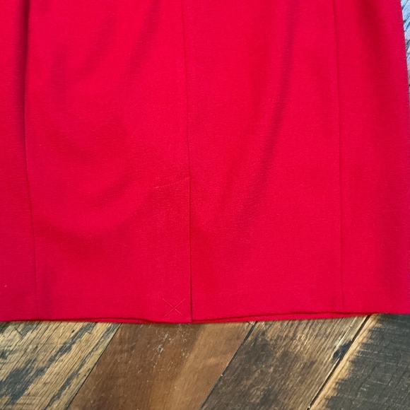 Karl Lagerfeld Paris Ruffle Cuff Sheath Dress Red Women’s Size 10 - Picture 3 of 10